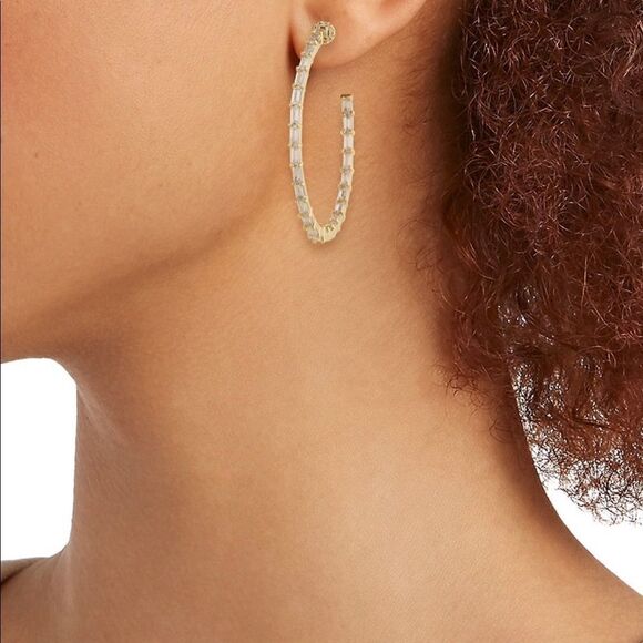 THEIA Hestia 14K Goldplated Inside-Out Hoops earrings - Picture 2 of 9